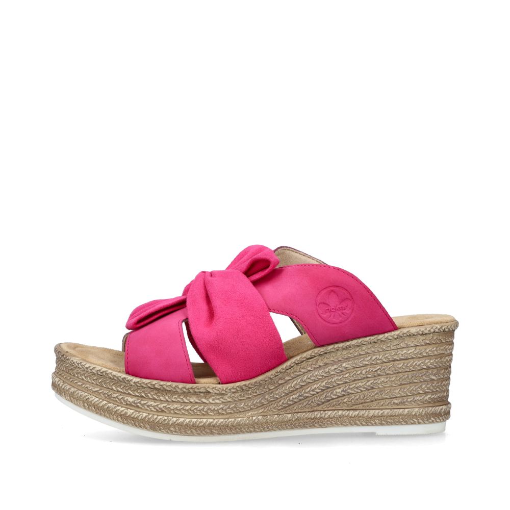 Rieker Schuhe | Damen Pantoletten rosa