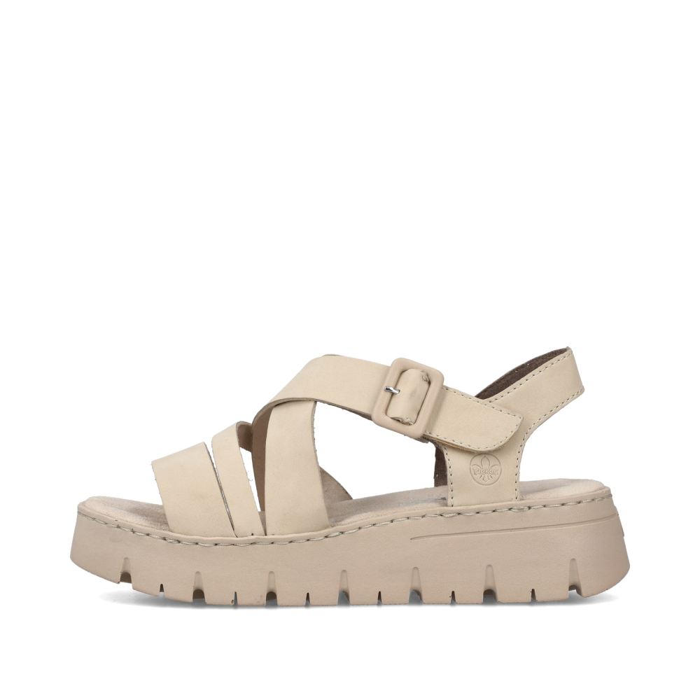 Rieker Schuhe | Damen Riemchensandalen hellbeige