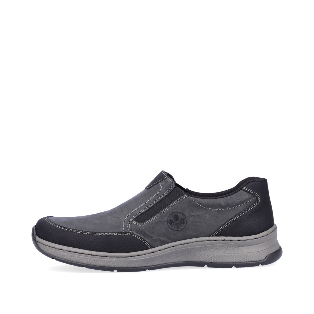 Rieker Schuhe | Herren Slipper asphaltschwarz