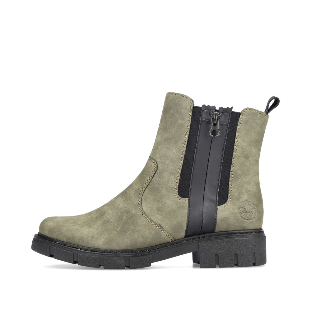 Rieker Schuhe | Damen Chelsea Boots laubgrun