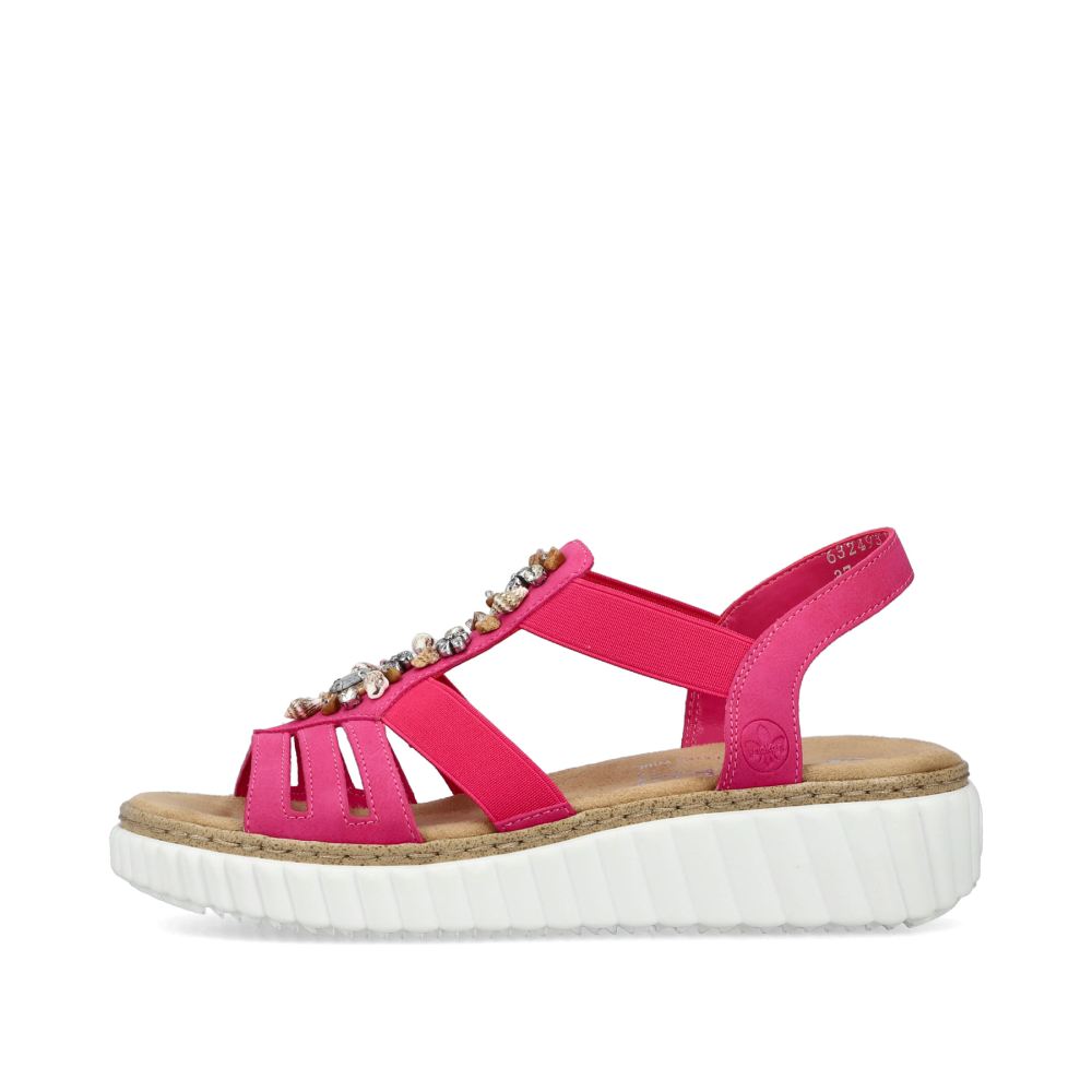 Rieker Schuhe | Damen Keilsandaletten rosa