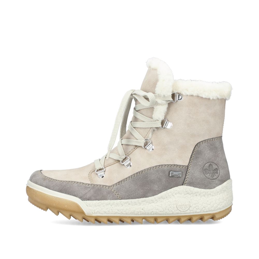 Rieker Schuhe | Damen Schnurstiefel hellbeige