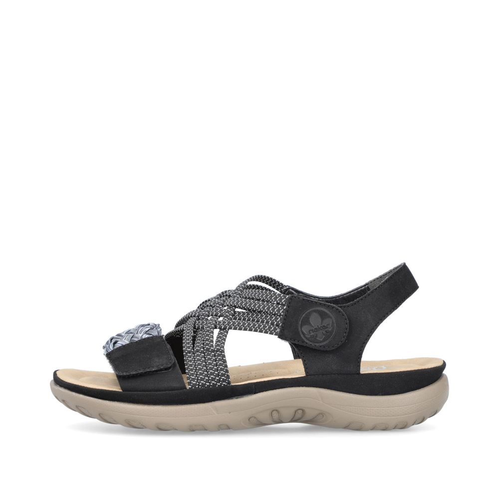 Rieker Schuhe | Damen Riemchensandalen nachtschwarz