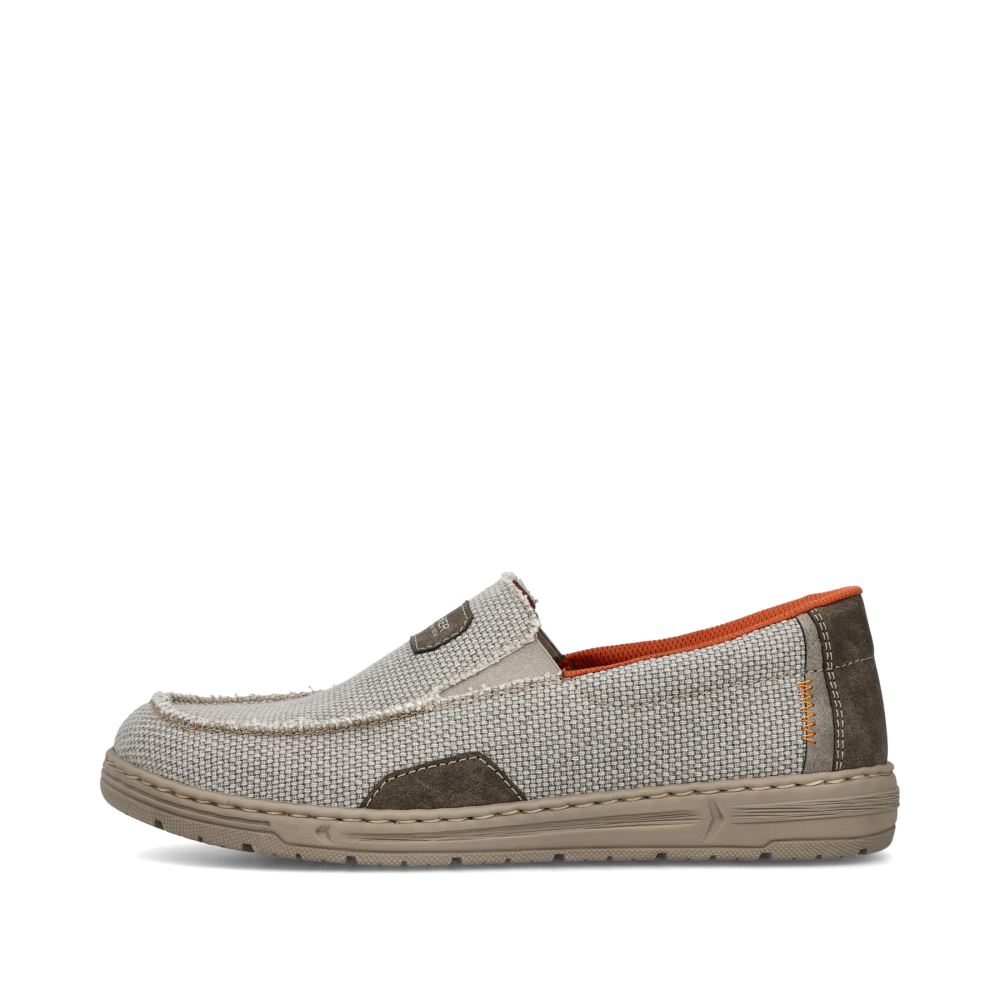 Rieker Schuhe | Herren Slipper hellbeige-orange