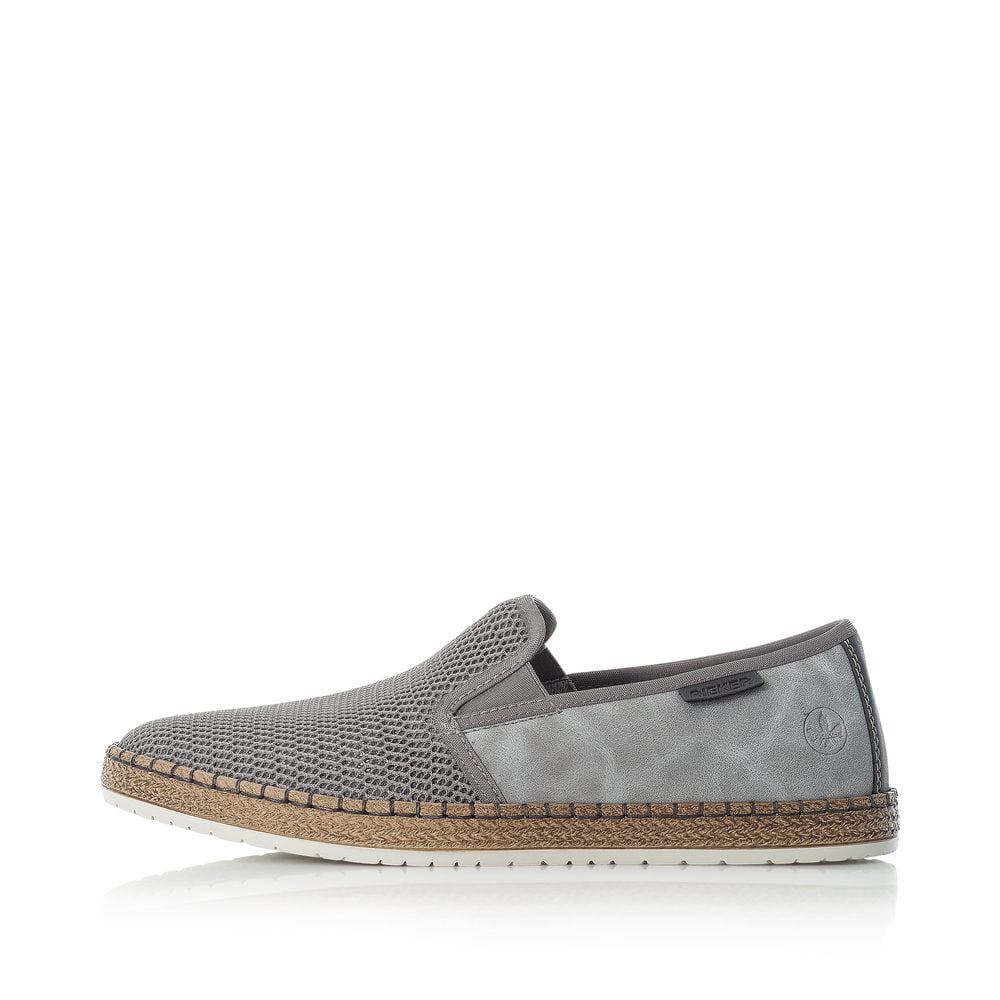 Rieker Schuhe | Herren Slipper stahlgrau