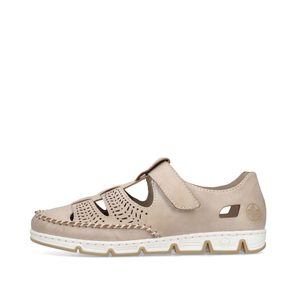 Rieker Schuhe | Damen Slipper braun-beige