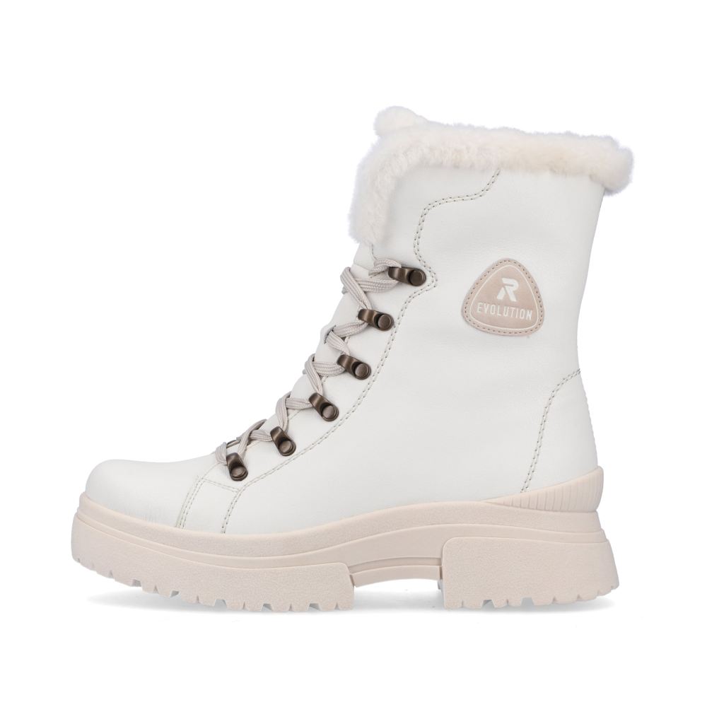 Rieker Schuhe | EVOLUTION Damen Schnurstiefel frost white