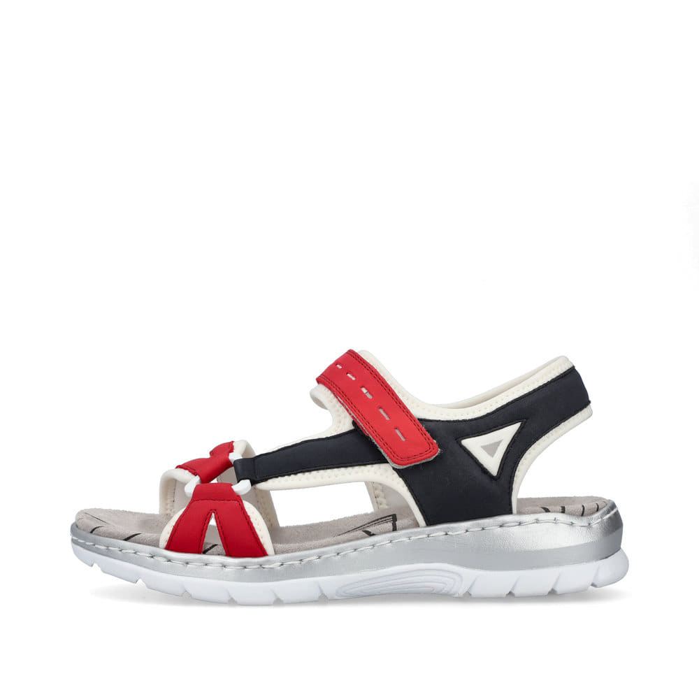 Rieker Schuhe | Damen Trekkingsandalen feuerrot-marineblau