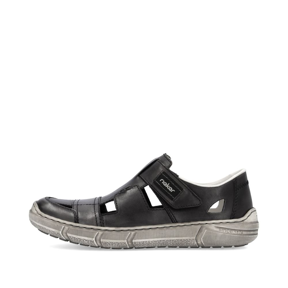 Rieker Schuhe | Herren Slipper asphaltgrau