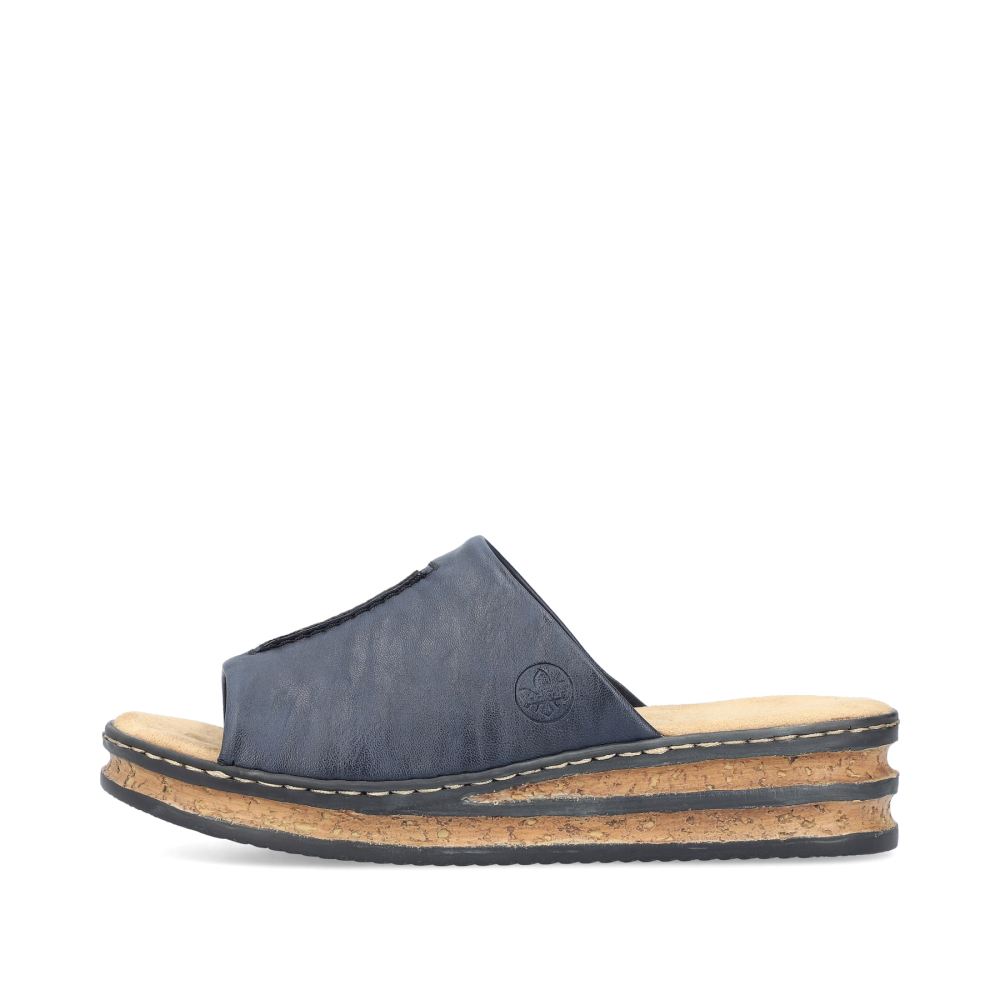 Rieker Schuhe | Damen Pantoletten marineblau