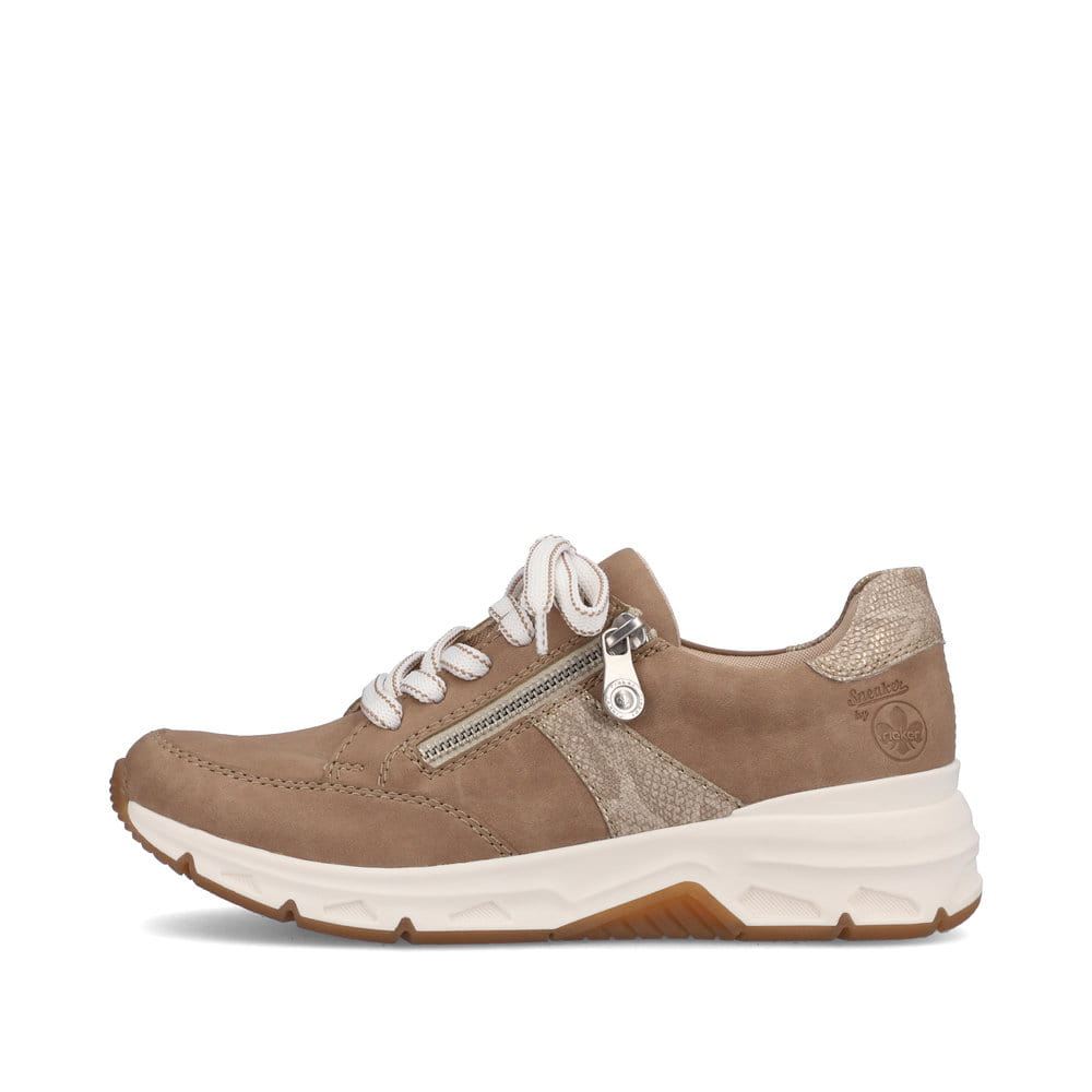 Rieker Schuhe | Damen Sneaker Low braunbeige-weiss