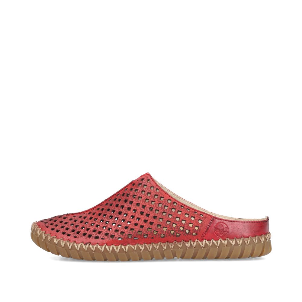 Rieker Schuhe | Damen Clogs dunkelrot