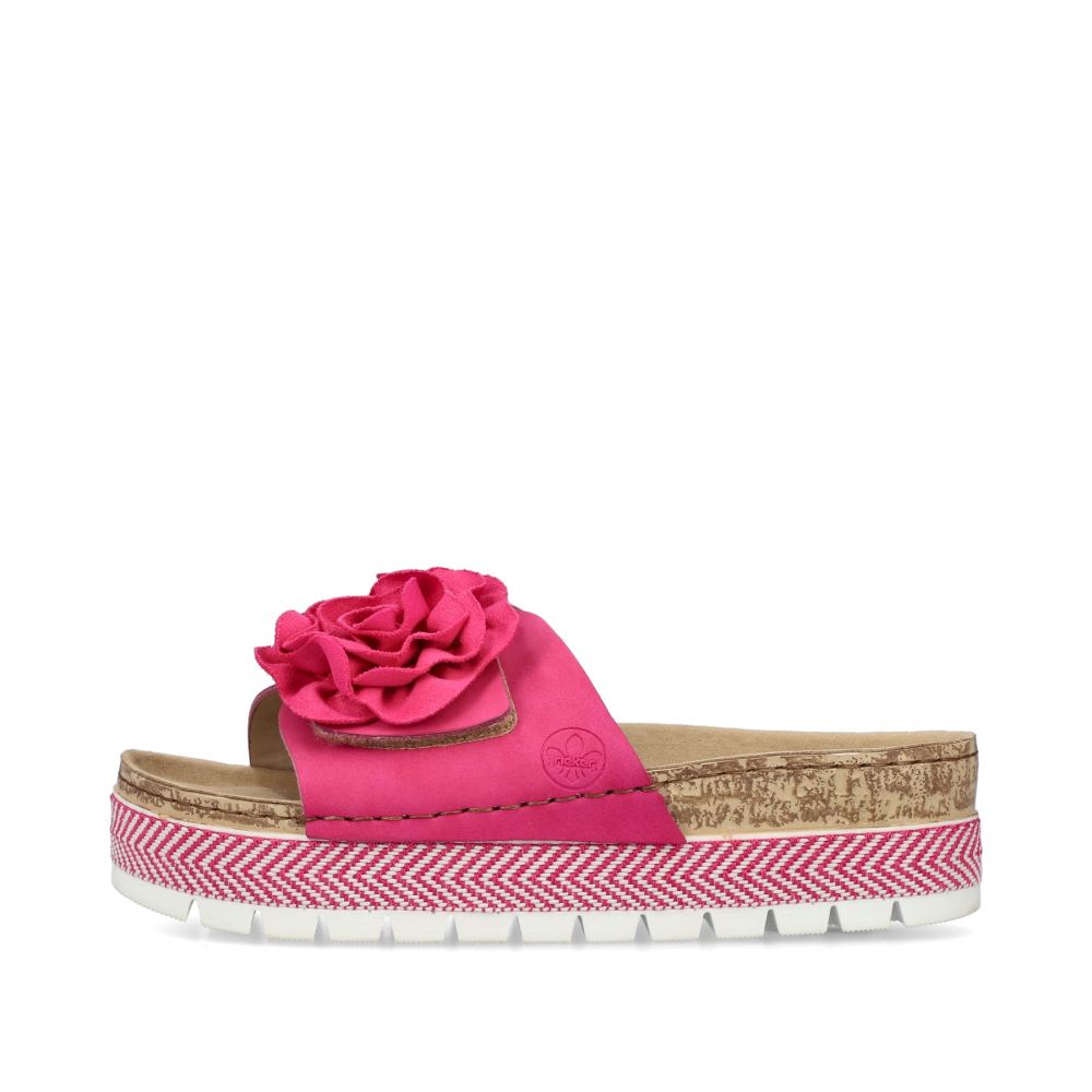 Rieker Schuhe | Damen Pantoletten blutenrosa