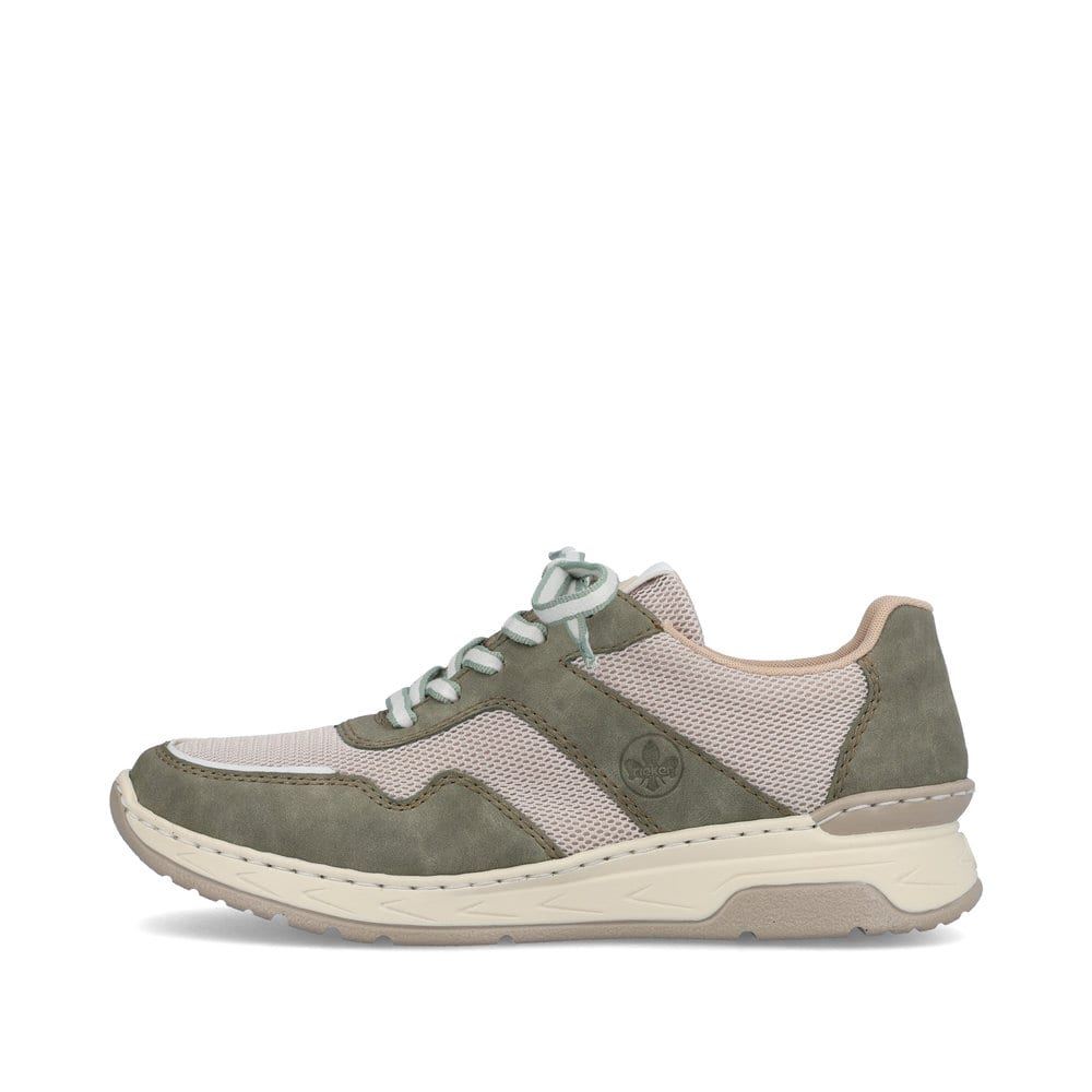 Rieker Schuhe | Damen Sneaker Low kaktusgrun-hellbeige