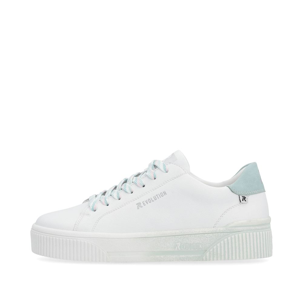 Rieker Schuhe | EVOLUTION Damen Sneaker Low crystal-white light-aqua