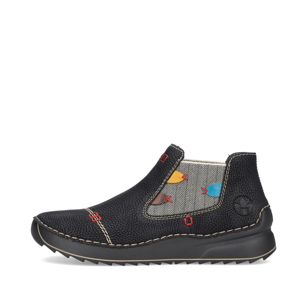 Rieker Schuhe | Damen Chelsea Boots asphaltschwarz-multi