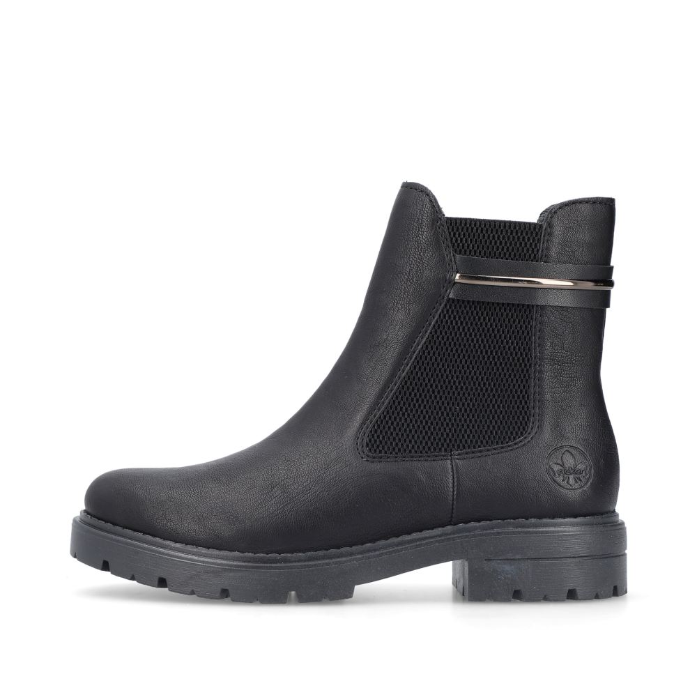 Rieker Schuhe | Damen Chelsea Boots nachtschwarz