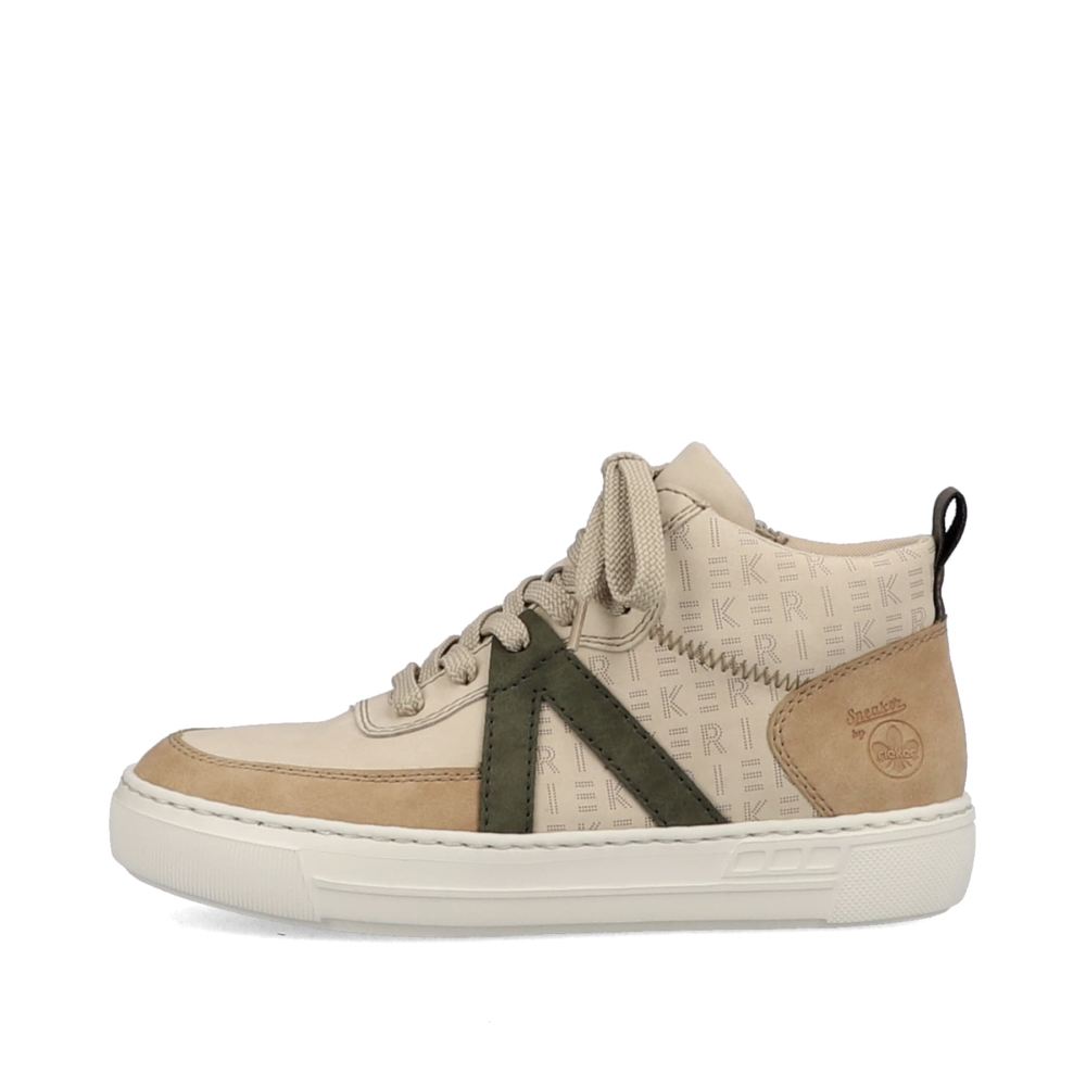 Rieker Schuhe | Damen Sneaker High cremebeige-khakigrun