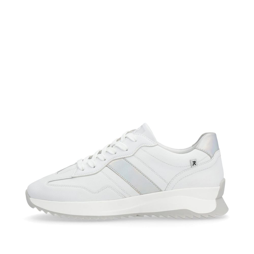 Rieker Schuhe | EVOLUTION Damen Sneaker Low pearl-white silver-metallic